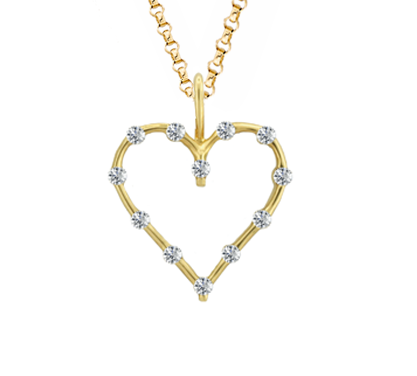 Heart pendant Diamond set