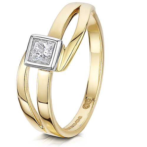 Princess cut Diamond solitaire ring